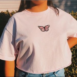 pink butterfly top